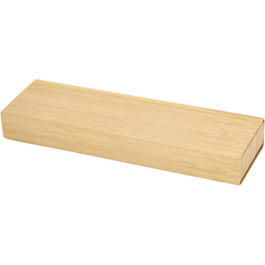 Logo trade promotional gifts image of: Oblys bamboo ballpoint pen and mechanical pencil set (black ink)