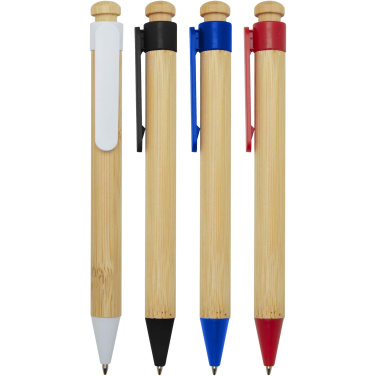Logo trade promotional product photo of: Rattan bamboo and recycled plastic ballpoint pen (black ink)