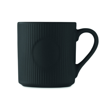 Logo trade promotional giveaways image of: Ribbed ceramic mug mat 340 ml