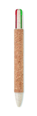 Logo trade advertising products picture of: Cork 4-colour ink ball pen
