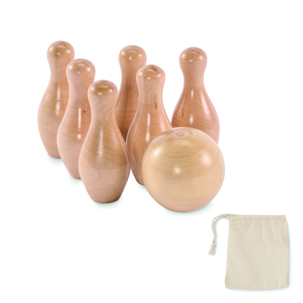 Logotrade advertising product image of: Mini pine wood bowling set