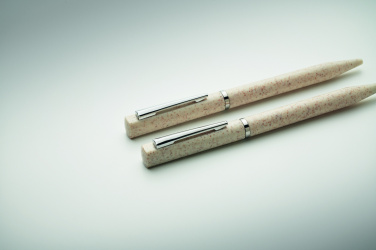 Logotrade promotional item image of: Wheat straw/ABS twist pen set