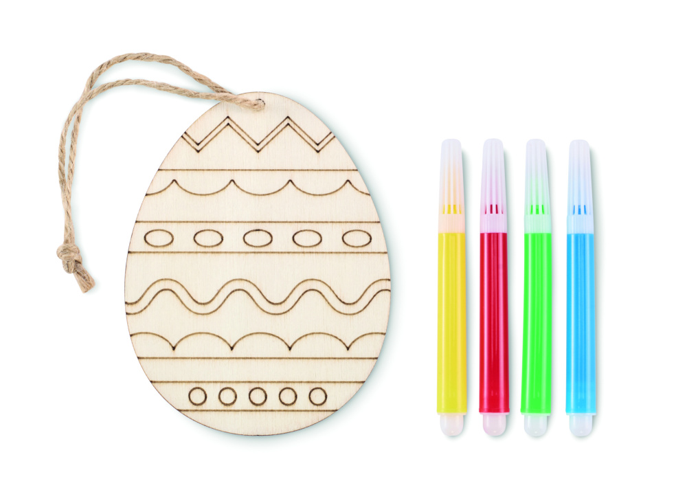 Logotrade business gift image of: Wooden egg painting set