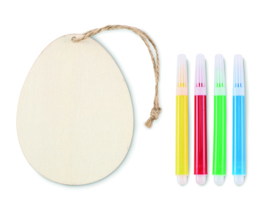 Logo trade promotional item photo of: Wooden egg painting set