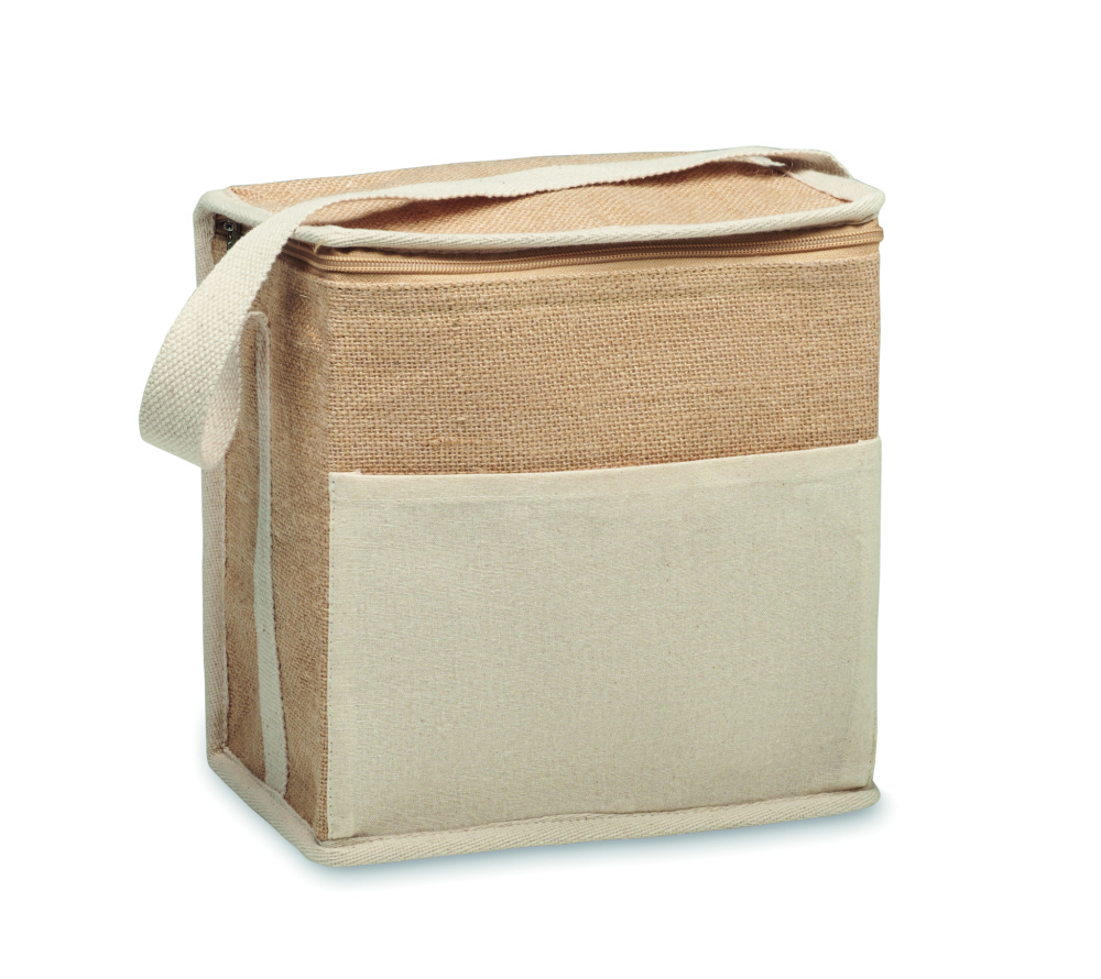 Logotrade promotional item picture of: Jute and canvas cooler bag 3L
