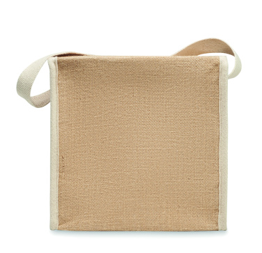 Logo trade promotional merchandise picture of: Jute and canvas cooler bag 3L