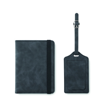 Logo trade corporate gifts image of: Passport and luggage tag set