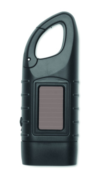Logo trade promotional giveaways picture of: Solar torch with dynamo crank