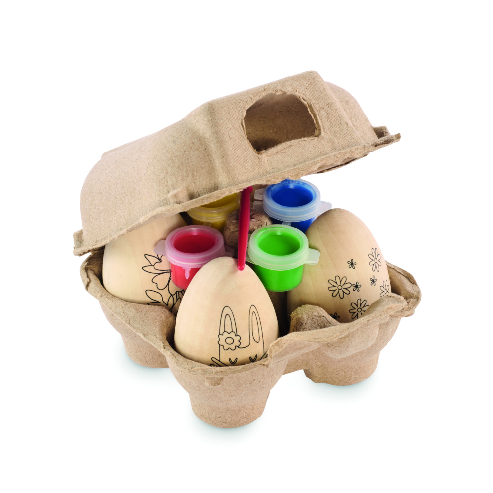 Logo trade promotional items image of: Wooden eggs painting set