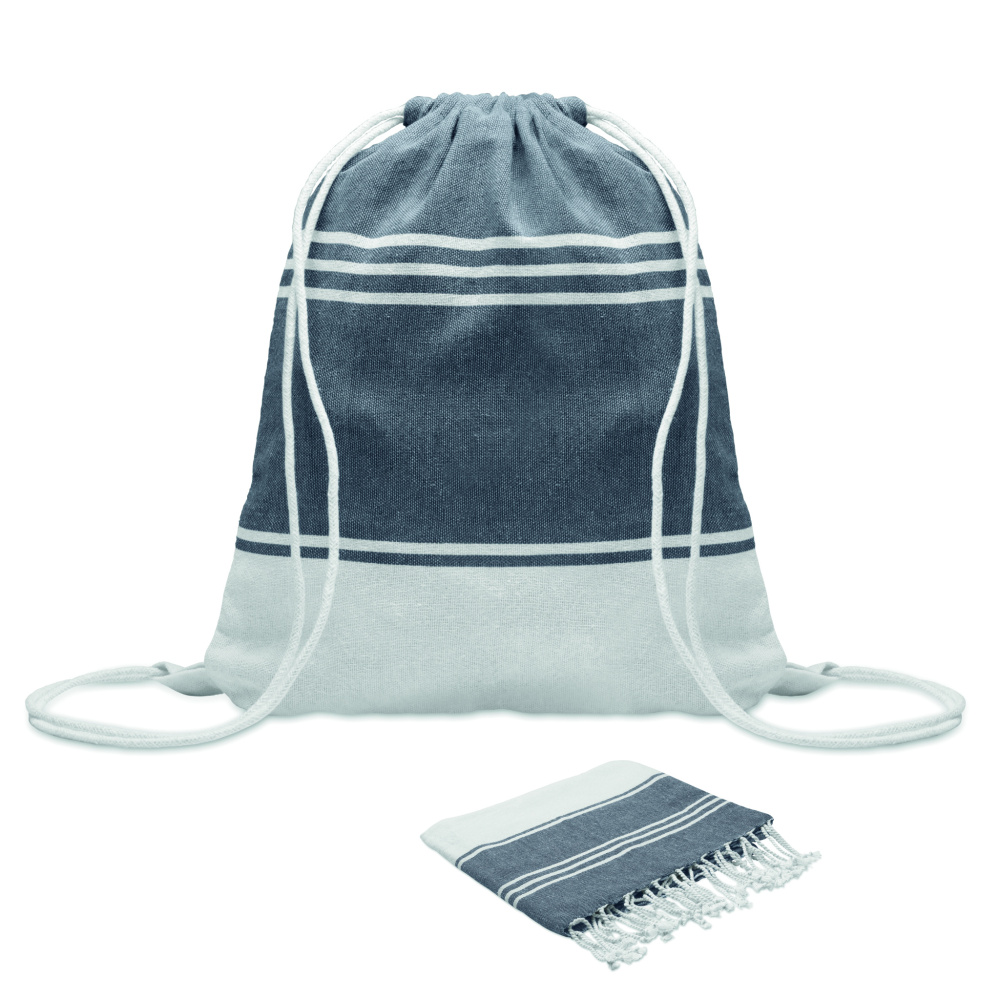 Logo trade promotional gifts image of: Hammam towel drawstring set