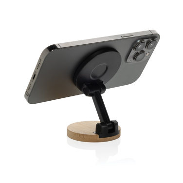 Logotrade business gift image of: Magmount RCS recycled plastic and bamboo phone stand