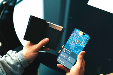 Logo trade promotional items picture of: Seekcard RCS rpolyester card wallet with worldwide locating