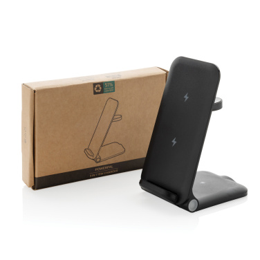 Logo trade promotional merchandise photo of: Powerpal 3 in 1 RCS recycled plastic 15W charger