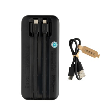 Logo trade promotional gifts image of: Turbopack RCS rplastic powerbank 10.000 integrated cables