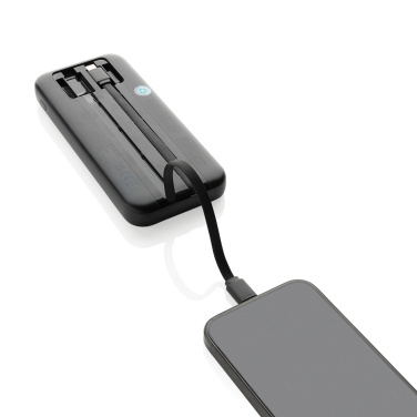 Logotrade advertising product image of: Turbopack RCS rplastic powerbank 10.000 integrated cables
