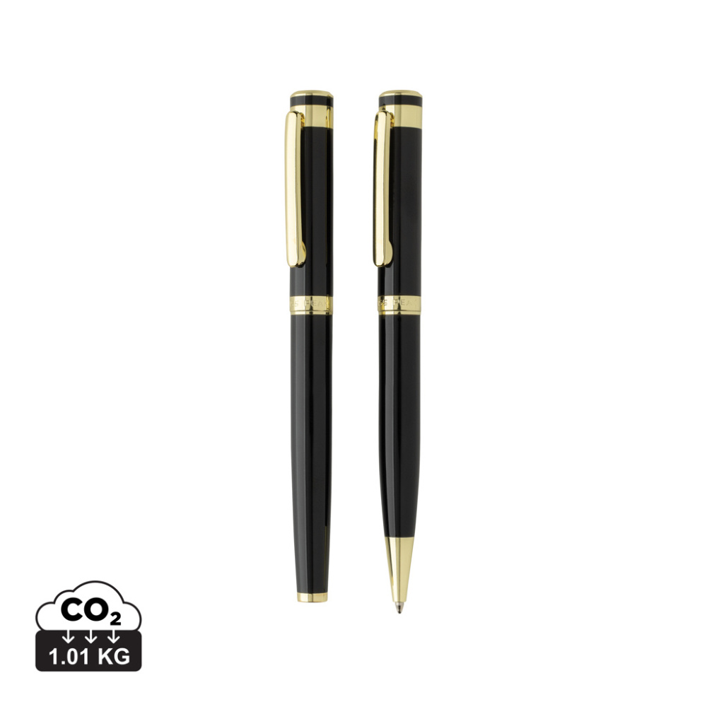 Logotrade advertising product image of: Swiss Peak Luca RCS recycled brass deluxe pen set