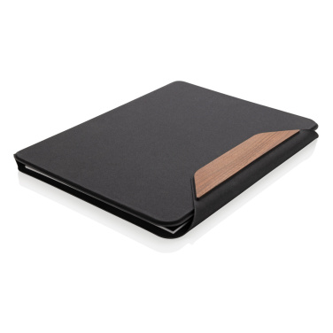 Logotrade promotional merchandise picture of: Teri AWARE™ RPET and walnut A4 portfolio