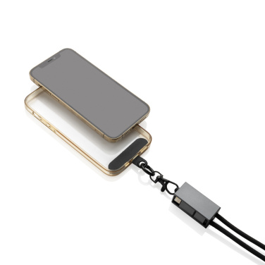 Logo trade advertising products picture of: Terra RCS recycled PET phone cord with dual charge cable