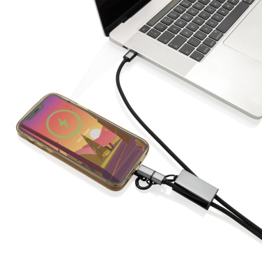 Logo trade advertising products image of: Terra RCS recycled PET phone cord with dual charge cable