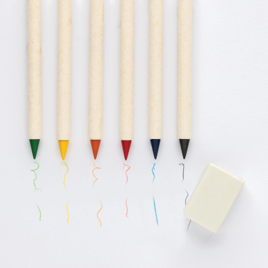 Logo trade promotional giveaway photo of: Micki GRS infinity 6pc coloring pencil set with notepad