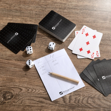 Logo trade promotional items picture of: Set of playing cards and dice MURRAY Schwarzwolf