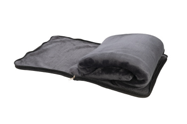 Logo trade promotional giveaways image of: Blanket and pillow 2 in 1 AMIATA Schwarzwolf