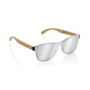 Logo trade advertising products image of: Prism RCS recycled plastic sunglasses with bamboo frame
