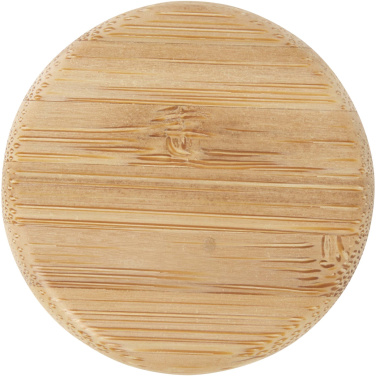 Logotrade advertising products photo of: Lume 500 ml matte soda lime glass bottle with bamboo lid