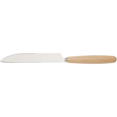 Logotrade promotional item picture of: Root 5-piece stainless steel and beech wood cutlery set