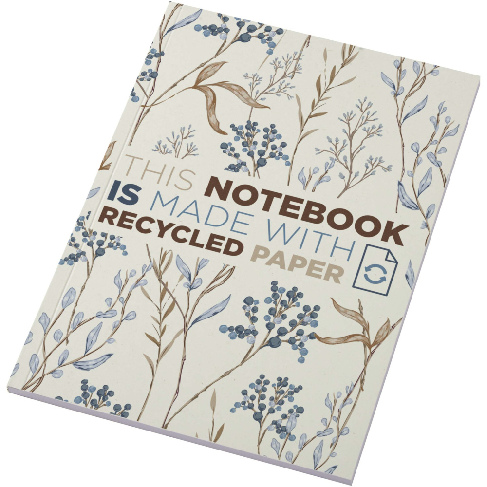 Logo trade promotional merchandise picture of: Novella Austen A5 recycled soft cover notebook - 50 sheets