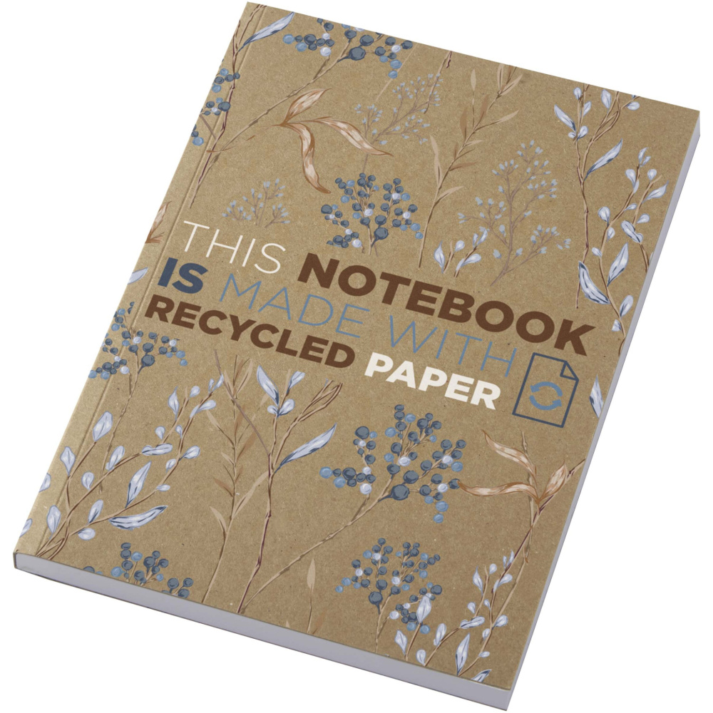 Logo trade promotional product photo of: Novella Austen A5 recycled soft cover kraft notebook - 100 sheets