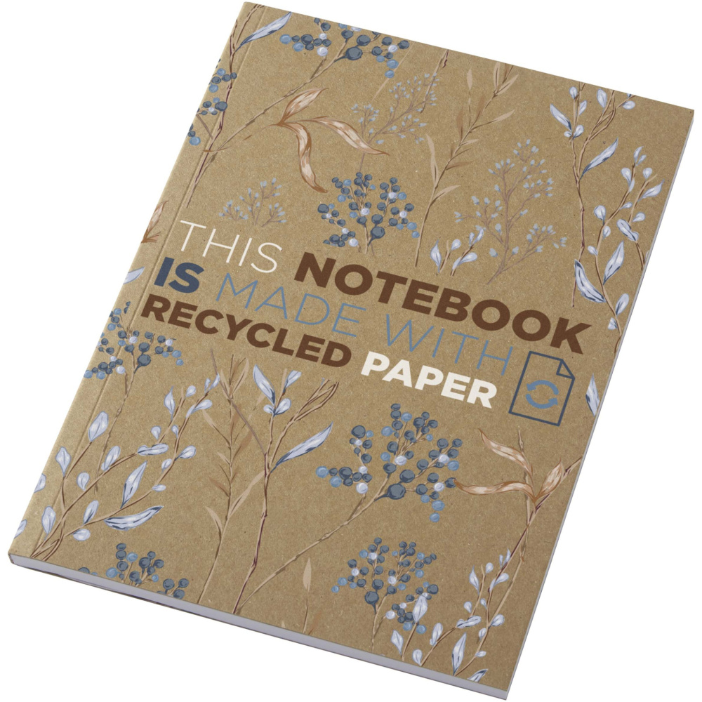 Logotrade promotional product picture of: Novella Austen A5 recycled soft cover kraft notebook - 50 sheets