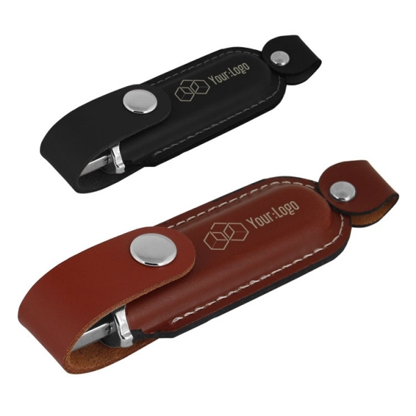 Logotrade promotional product picture of: Leather USB stick