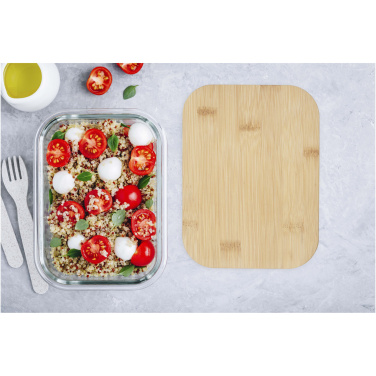 Logo trade promotional gifts image of: Roby glass lunch box with bamboo lid