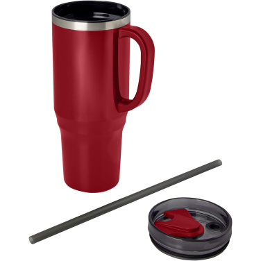 Logo trade promotional gifts image of: Melbourne 1200 ml RCS certified insulated tumbler with straw