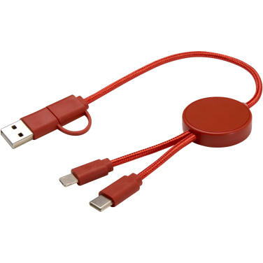 Logo trade promotional gift photo of: Citala 5-in-1 recycled plastic 30 cm data sync and 27W fast charge cable