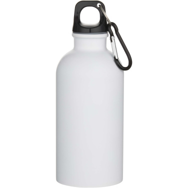 Logo trade promotional items picture of: Oregon 400 ml matte RCS recycled single wall stainless steel water bottle with carabiner