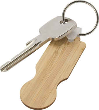 Logotrade promotional giveaway image of: Ronan bamboo trolley keychain
