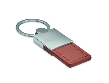 Logo trade promotional merchandise picture of: PU and metal key ring Helsinki