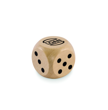 Logo trade promotional products picture of: Schima wooden dice 3cm dia