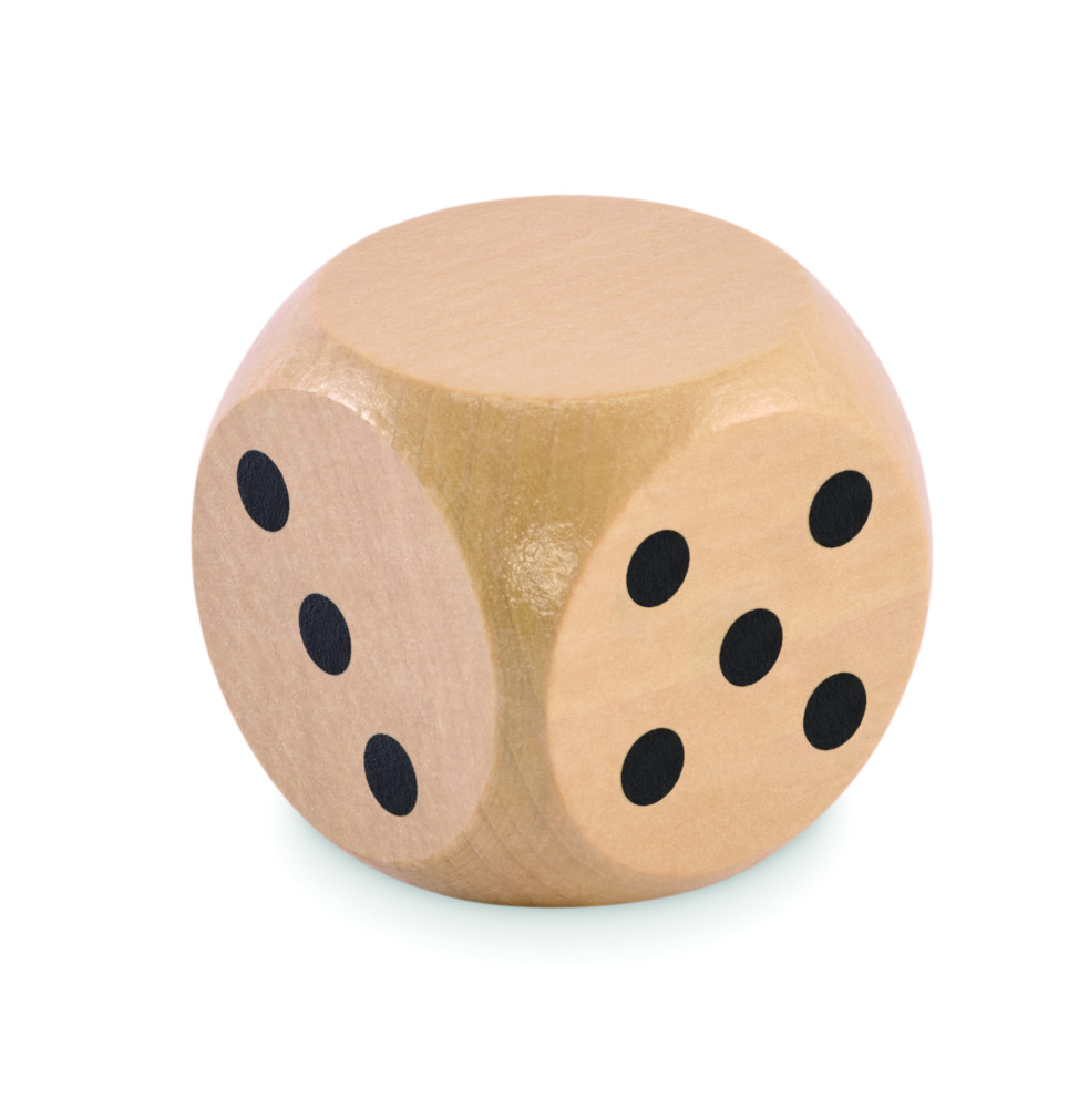 Logo trade promotional giveaway photo of: Schima wooden dice 5cm dia