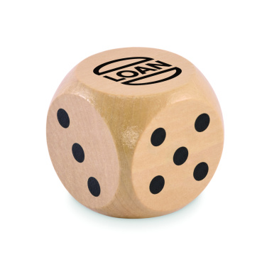 Logo trade promotional giveaway photo of: Schima wooden dice 5cm dia