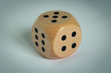 Logo trade promotional item photo of: Schima wooden dice 5cm dia