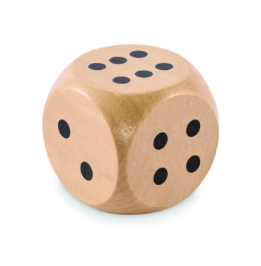 Logo trade promotional item photo of: Schima wooden dice 5cm dia