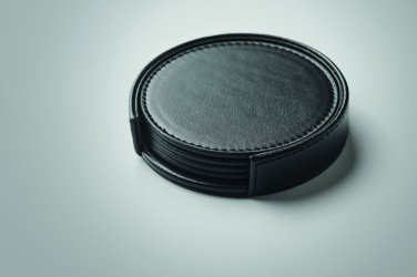 Logo trade promotional products picture of: Set of 4 PU coasters