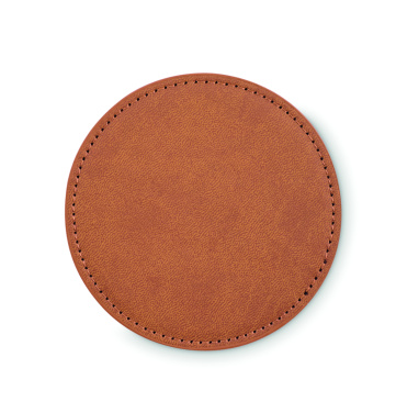 Logo trade promotional merchandise picture of: Round coaster in PU
