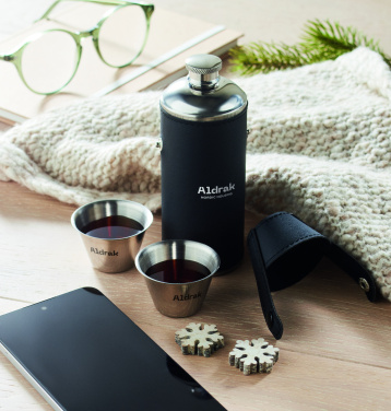 Logotrade business gift image of: Hip flask with shot cups