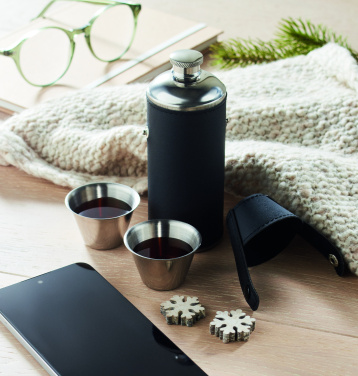 Logo trade promotional gifts picture of: Hip flask with shot cups