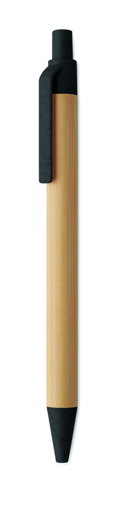 Logo trade promotional items picture of: Push button ball pen in bamboo