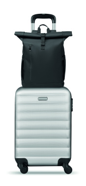 Logotrade promotional product image of: Rolltop laptop rucksack 600D